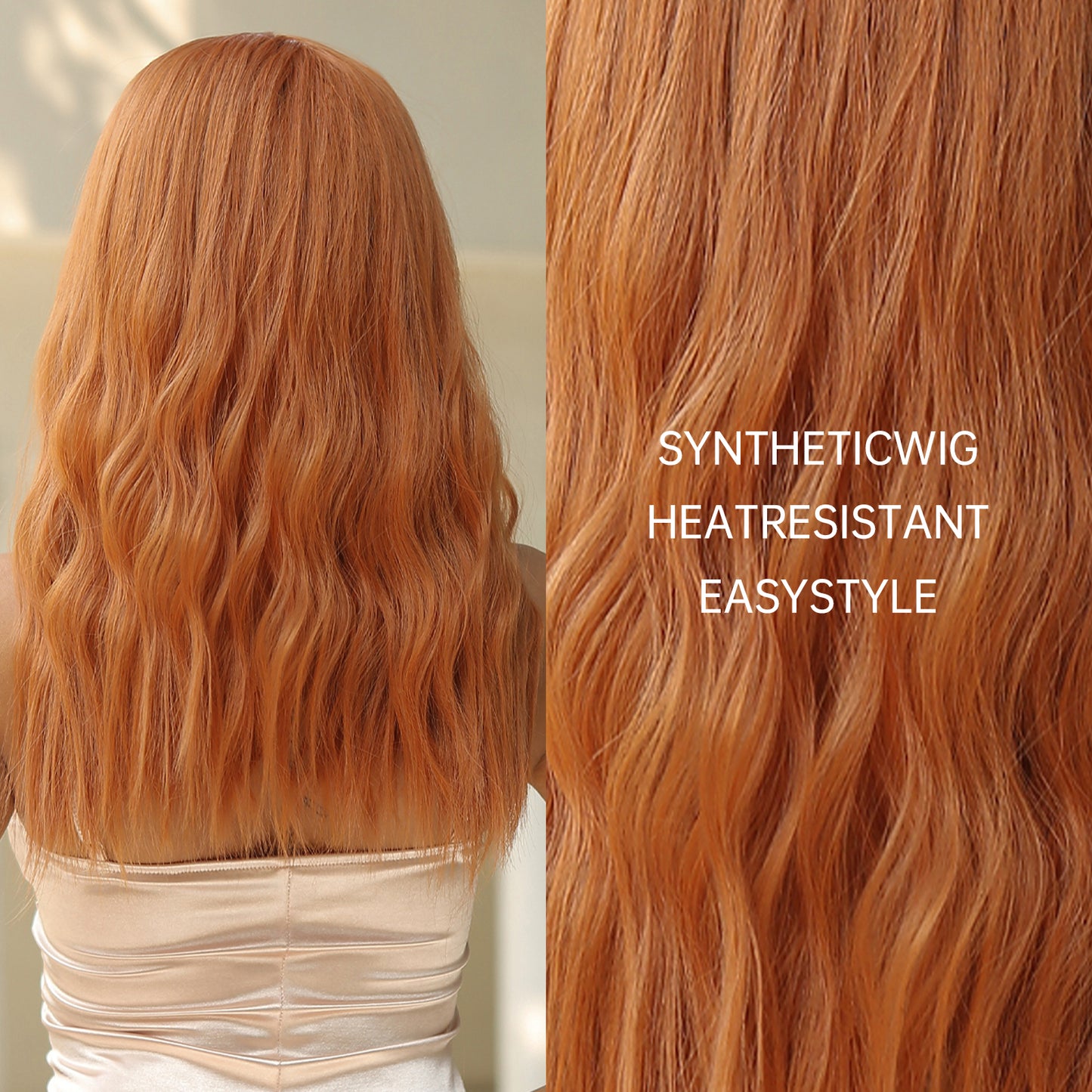 Elianna | Orange Brown Mixed | Long Curly Wigs With Bangs | 20 inch | LC079-1 | Apn Popinrow