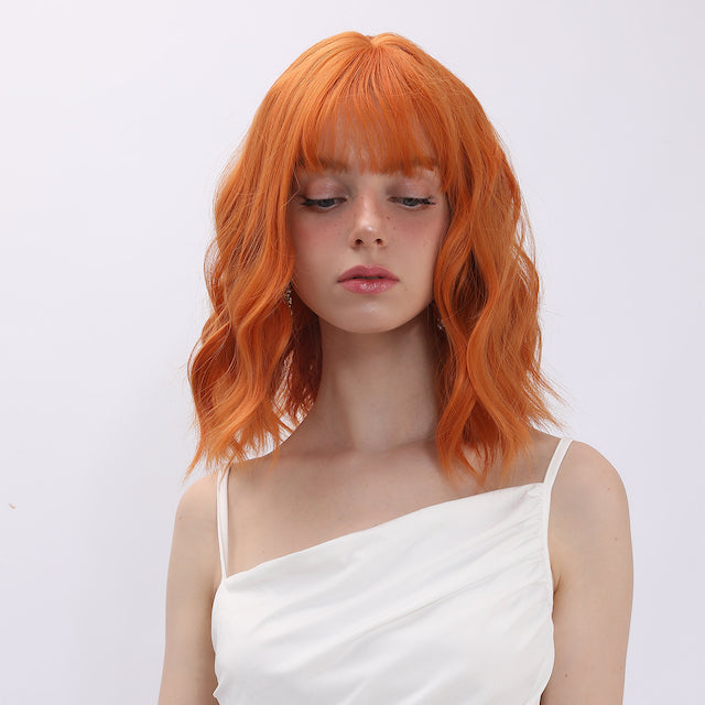 Lyric | Orange | Curly Wig | 14inch | SM036 | Apn Popinrow