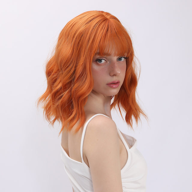 Lyric | Orange | Curly Wig | 14inch | SM036 | Apn Popinrow