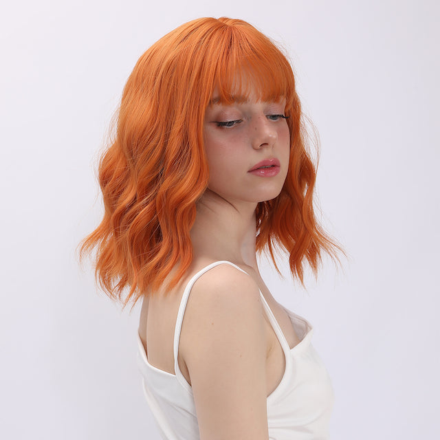 Lyric | Orange | Curly Wig | 14inch | SM036 | Apn Popinrow