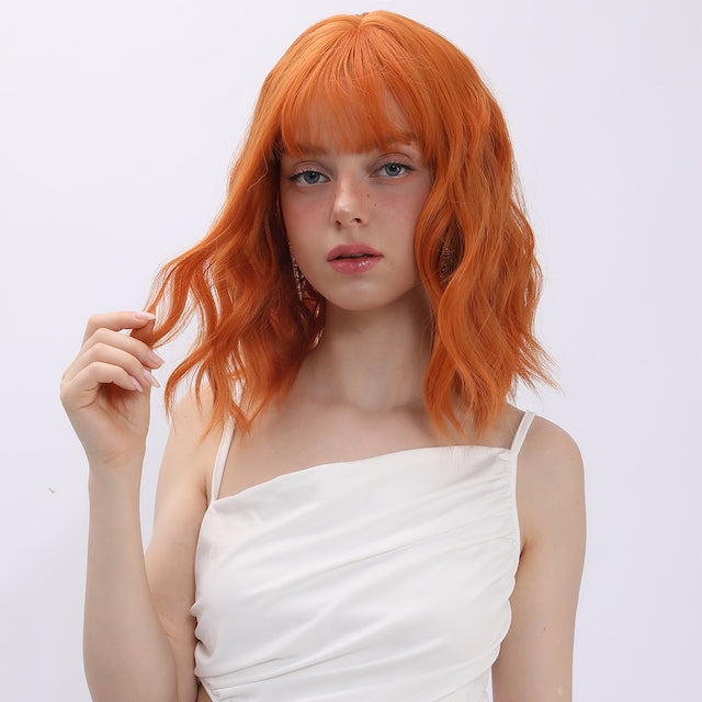 Lyric | Orange | Curly Wig | 14inch | SM036 | Apn Popinrow