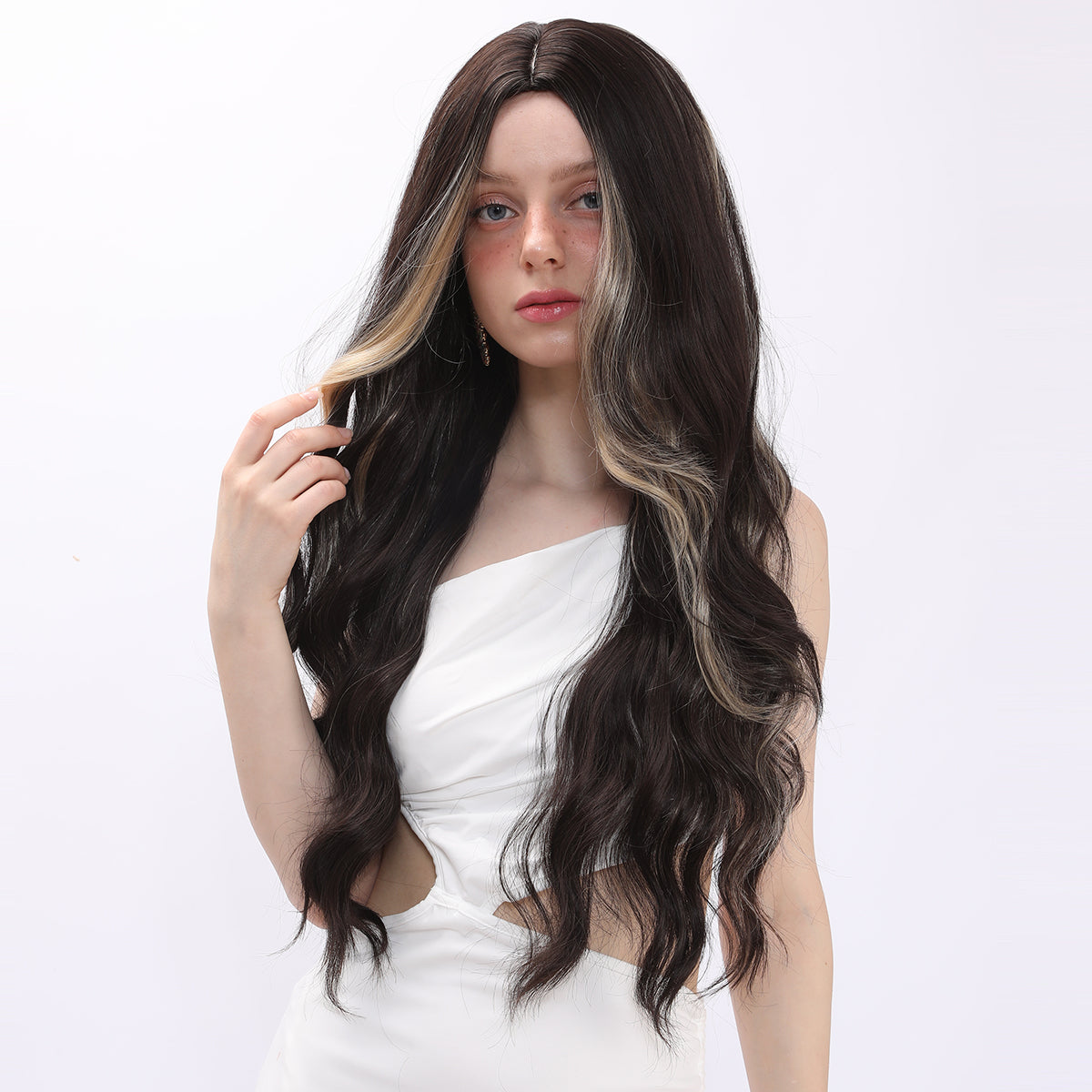 Liana | Brown and Blonde Mixed | Curly Hair Wig | 30 inch | SM7669 | Apn Popinrow