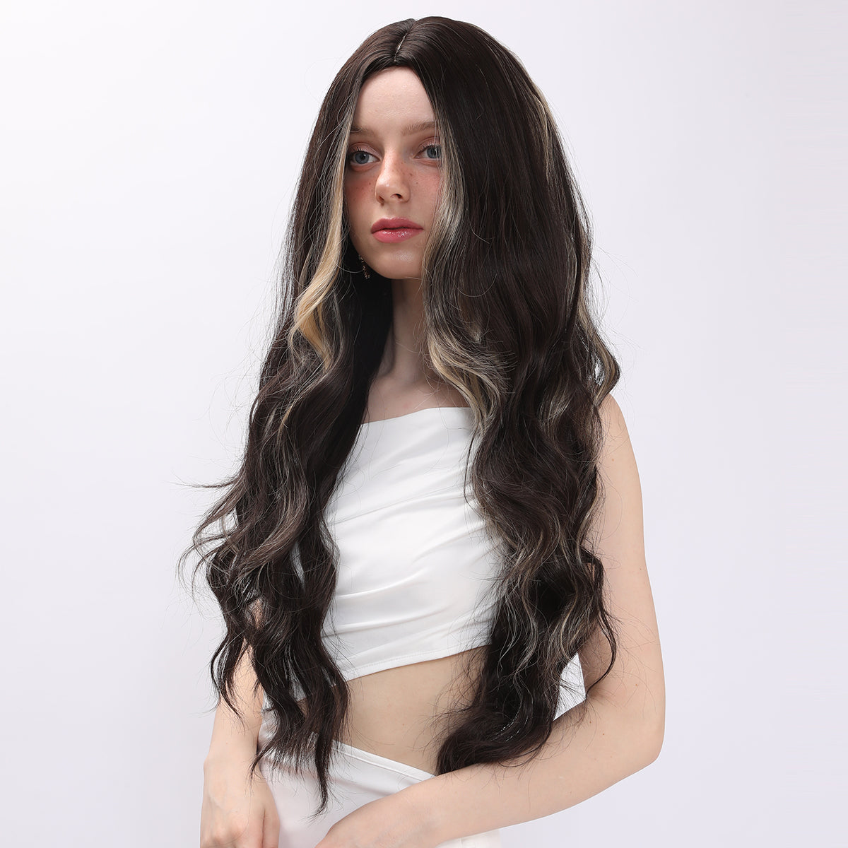 Liana | Brown and Blonde Mixed | Curly Hair Wig | 30 inch | SM7669 | Apn Popinrow