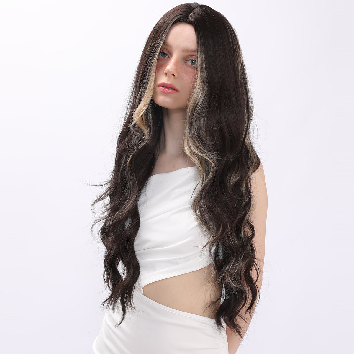 Liana | Brown and Blonde Mixed | Curly Hair Wig | 30 inch | SM7669 | Apn Popinrow