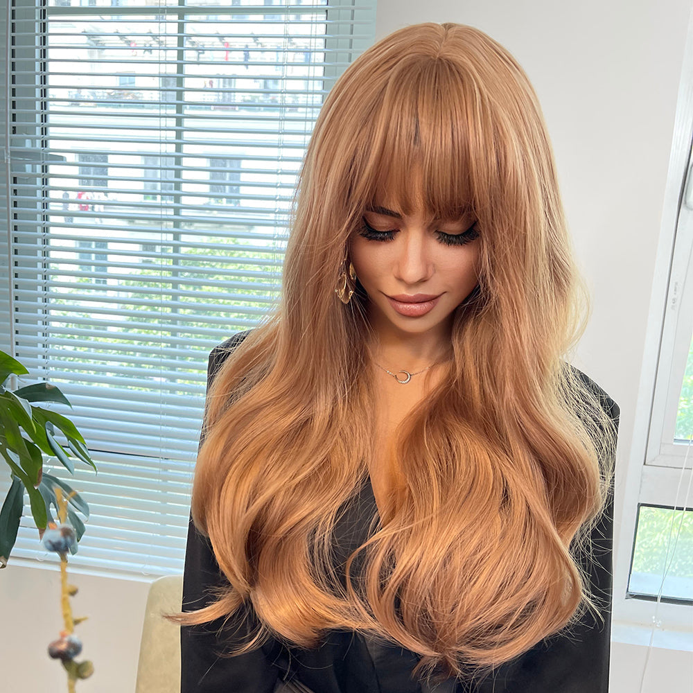 Long Brown with Bangs | Long Wave | 30 inch | apn Prtheus