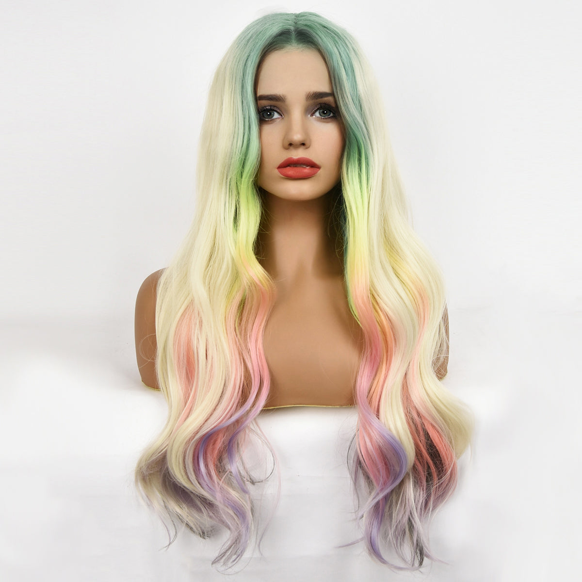 Riley | Hand Woven T-PART 13*1*4.5 Front Lace | Rainbow Wig | Body Wave Wig | 28 inch Wig | TM Pop