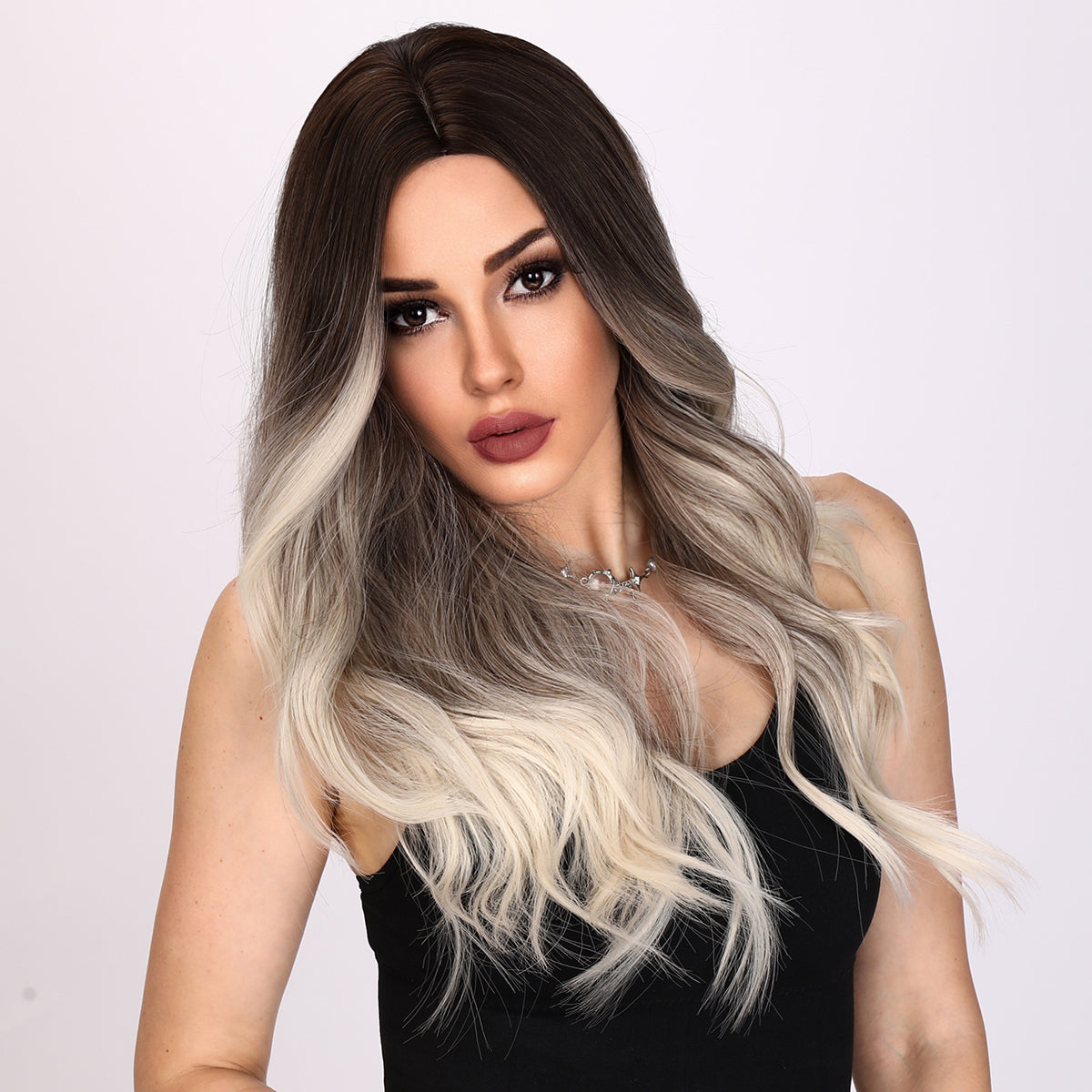 Natalia | Gray and Ombre Wig | Loose Wave Wig | 26 inch Wig | TM Pop