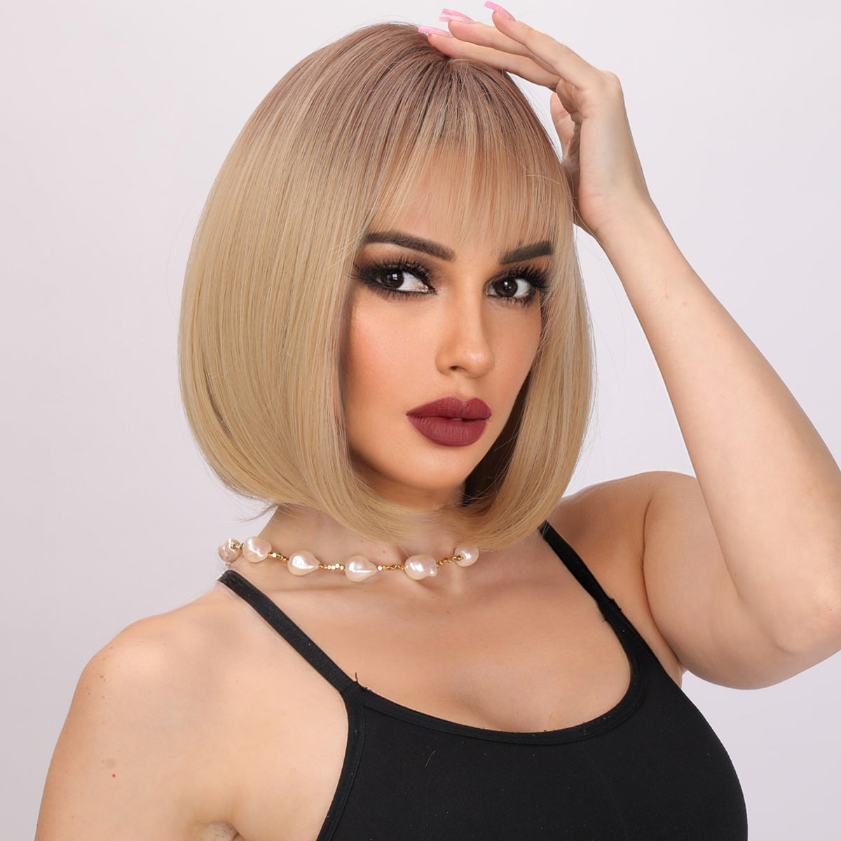 Rosalie | Blonde and Ombre Gradient Wig | Straight Bob Wig | 14 inch Wig | TM Pop