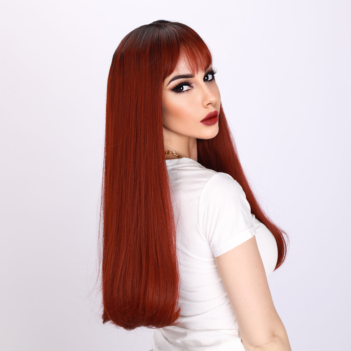 Nyla | Wine Red Wig | Deep Wave Wig | 22 inch Wig | TM Pop