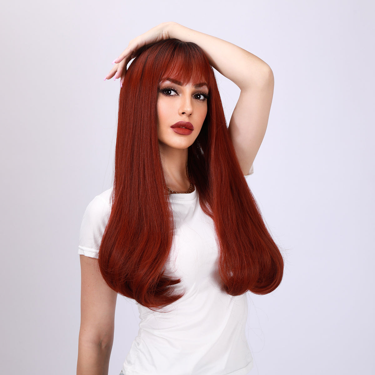 Nyla | Wine Red Wig | Deep Wave Wig | 22 inch Wig | TM Pop