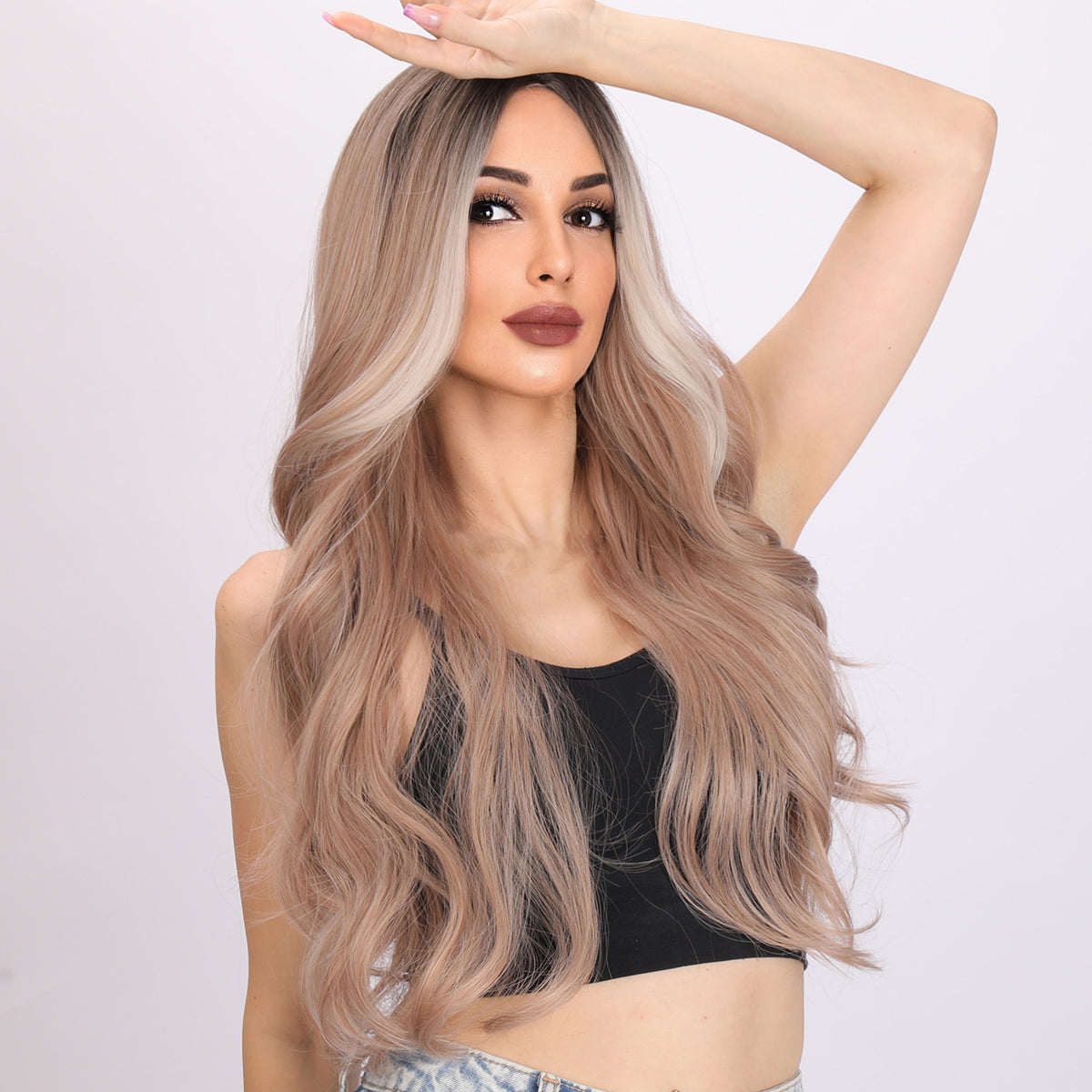 Ada | Blonde and Pink Gradient Wig | Body Wave Wig | 28 inch Wig | TM Pop