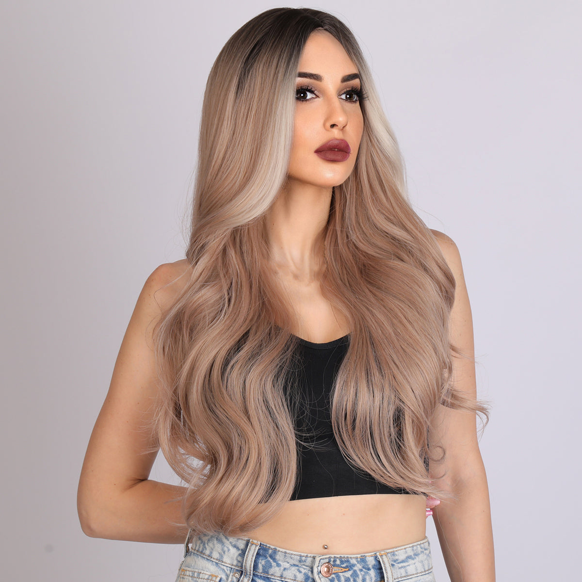 Ada | Blonde and Pink Gradient Wig | Body Wave Wig | 28 inch Wig | TM Pop