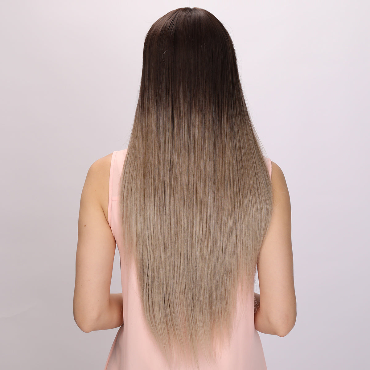 Adalyn | Brown and Gray Gradient Wig | Body Wave Wig | 30 Inch Wig | TM Pop