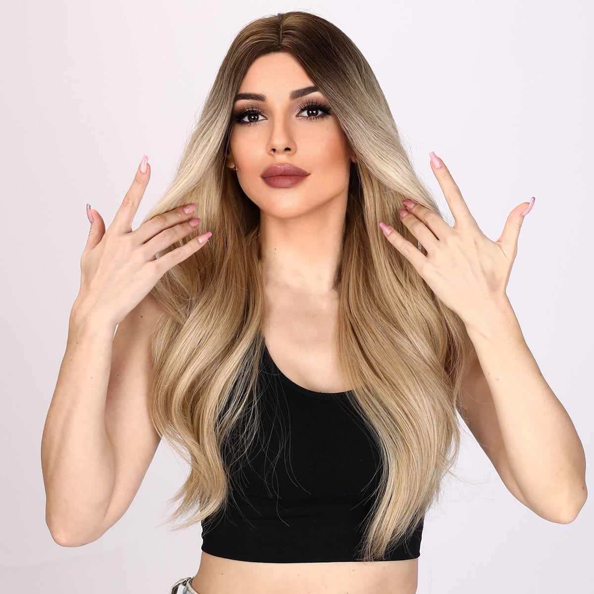 Norah | Brown and Ombre Gradient Wig | Loose Wave Wig | 24 inch Wig | TM Pop