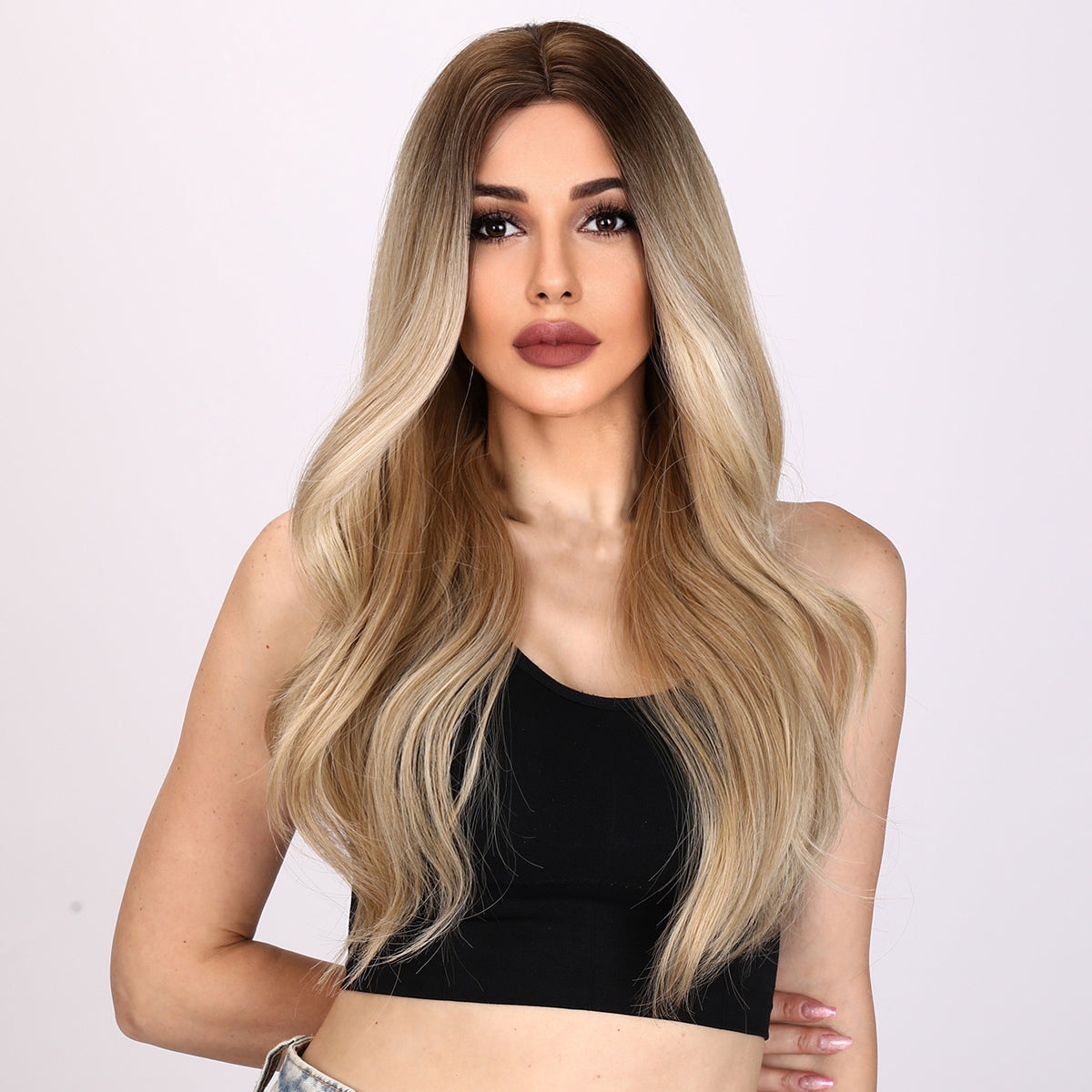 Norah | Brown and Ombre Gradient Wig | Loose Wave Wig | 24 inch Wig | TM Pop
