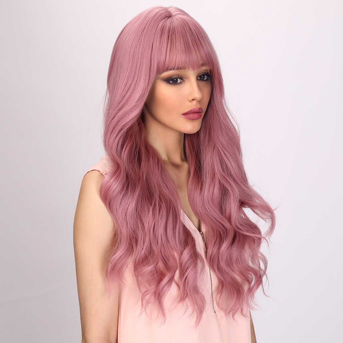 Alexandra | Pink Wig | Body Wave Wig | Curly Wig | 28 inch Wig | TM Pop