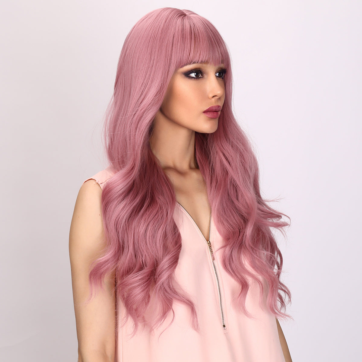 Alexandra | Pink Wig | Body Wave Wig | Curly Wig | 28 inch Wig | TM Pop
