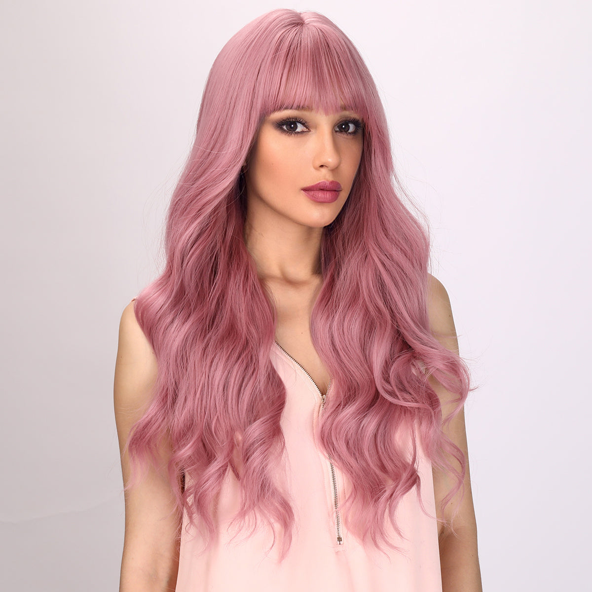 Alexandra | Pink Wig | Body Wave Wig | Curly Wig | 28 inch Wig | TM Pop