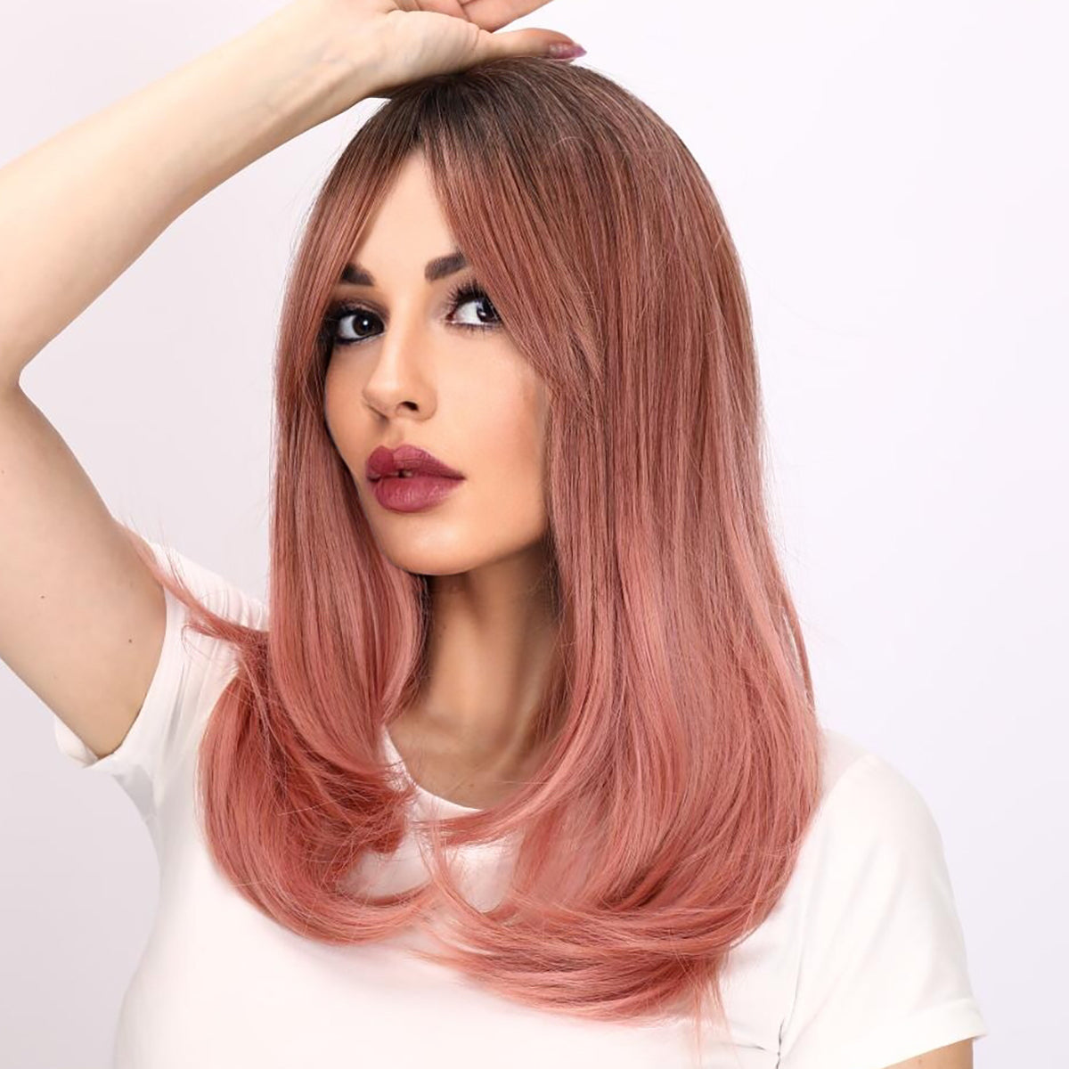 Ryleigh | Pink Gradient Wig | Loose Straight Bob Wig | 22 inch Wig | TM Pop