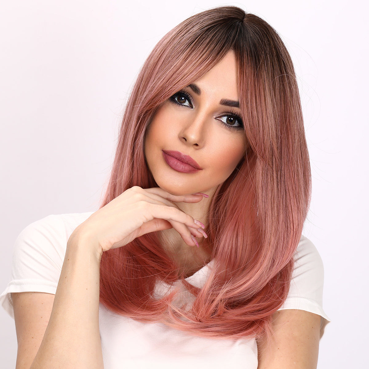 Ryleigh | Pink Gradient Wig | Loose Straight Bob Wig | 22 inch Wig | TM Pop