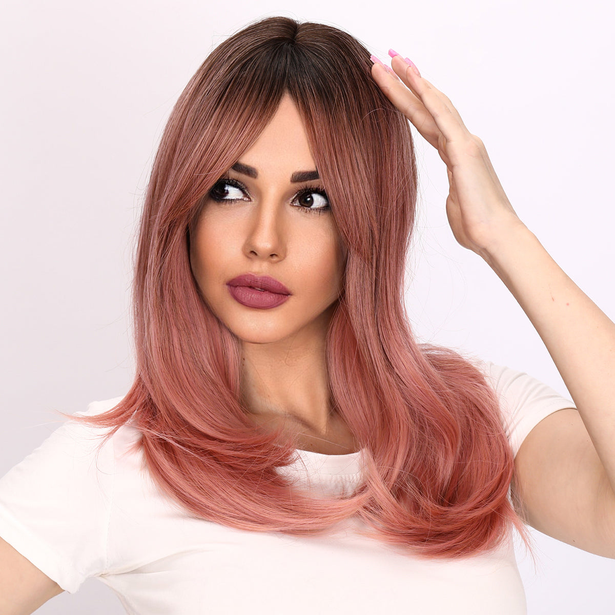 Ryleigh | Pink Gradient Wig | Loose Straight Bob Wig | 22 inch Wig | TM Pop