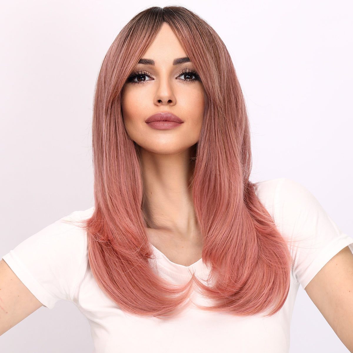 Ryleigh | Pink Gradient Wig | Loose Straight Bob Wig | 22 inch Wig | TM Pop