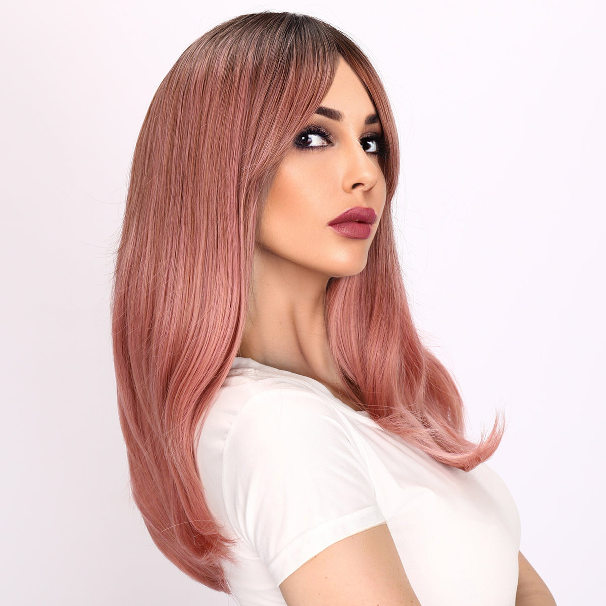 Ryleigh | Pink Gradient Wig | Loose Straight Bob Wig | 22 inch Wig | TM Pop