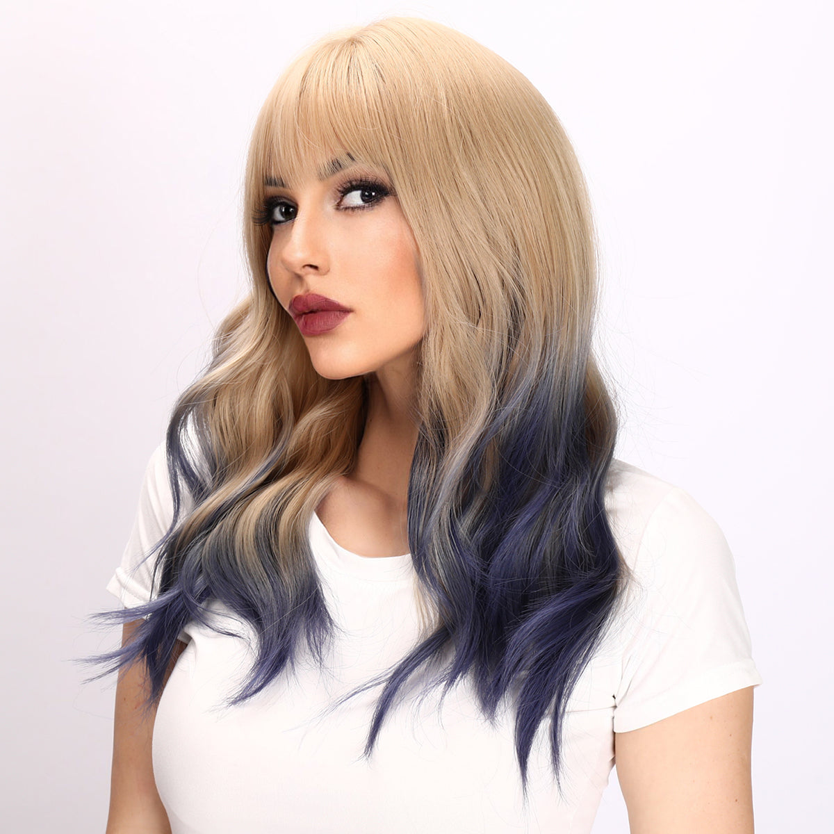 Cataleya | Dark Blue dyed Blonde Wig | | Body Wave Wig | 30 inch Wig | TM Pop
