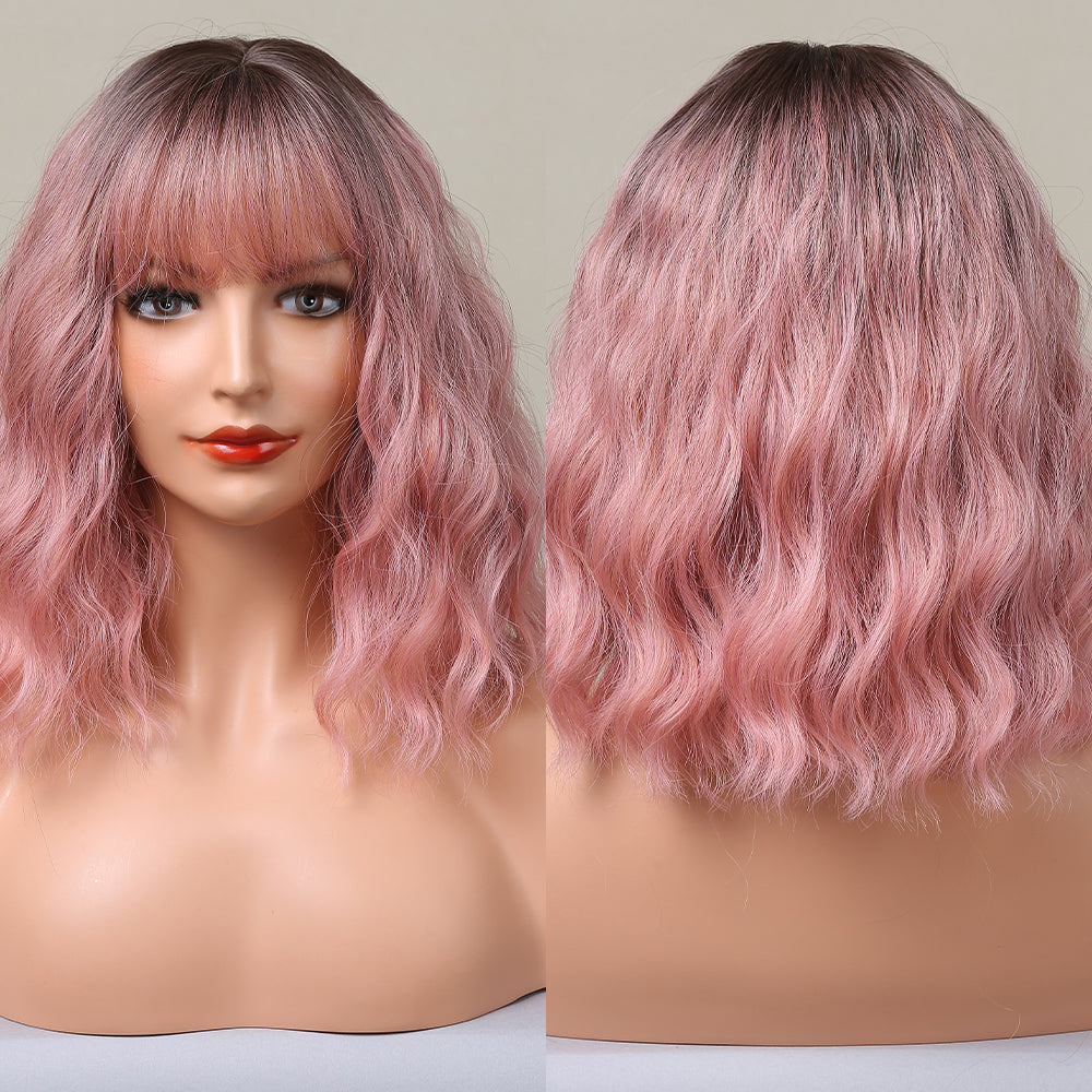 Pink Gradient | Curly Bob | 14inch | apn Prtheus