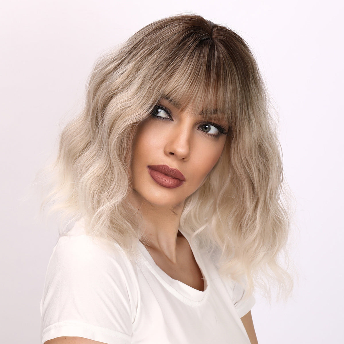 Elise | Blonde and Ombre Gradient Wig | Curly Bob Wig | 14 inch Wig | TM Pop