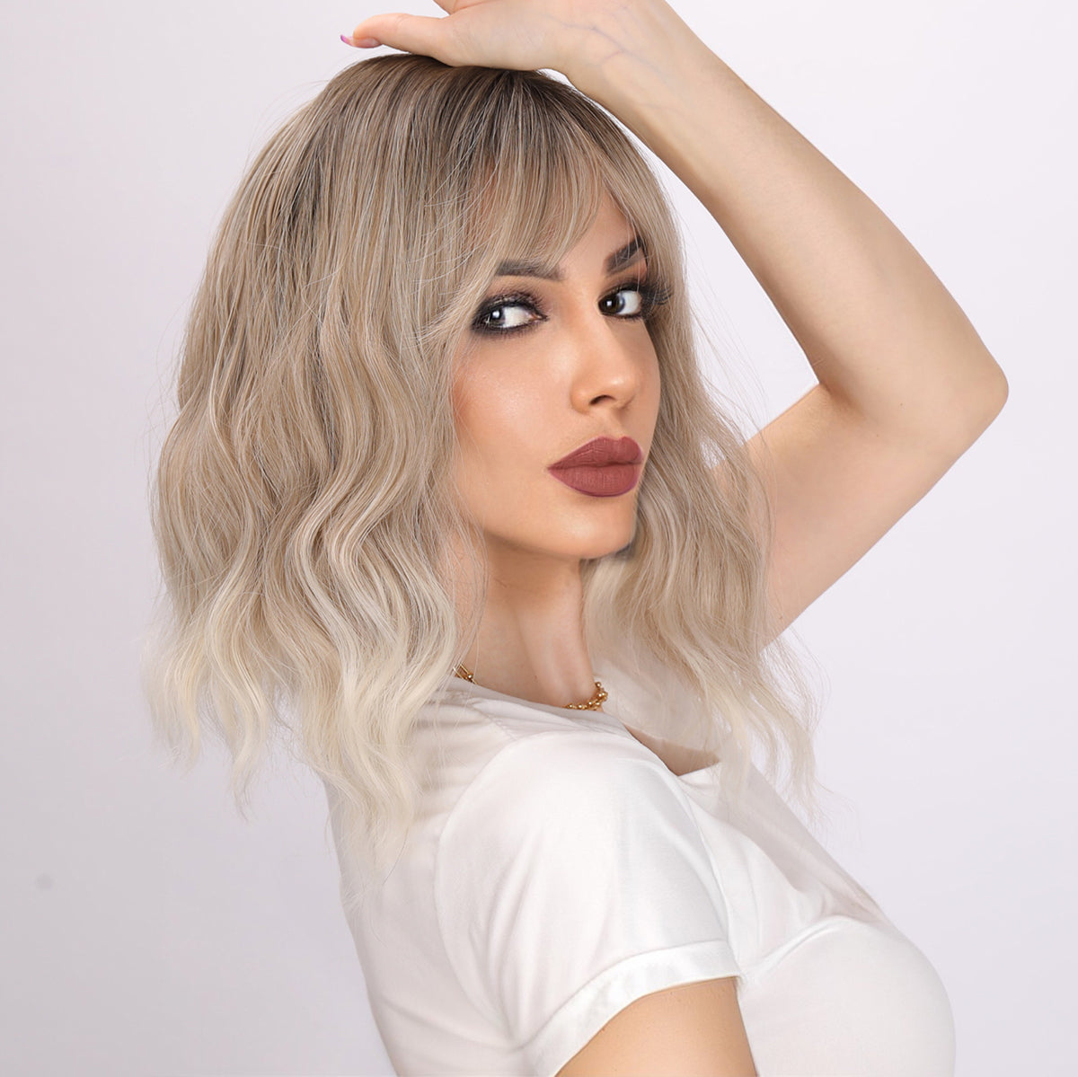 Elise | Blonde and Ombre Gradient Wig | Curly Bob Wig | 14 inch Wig | TM Pop