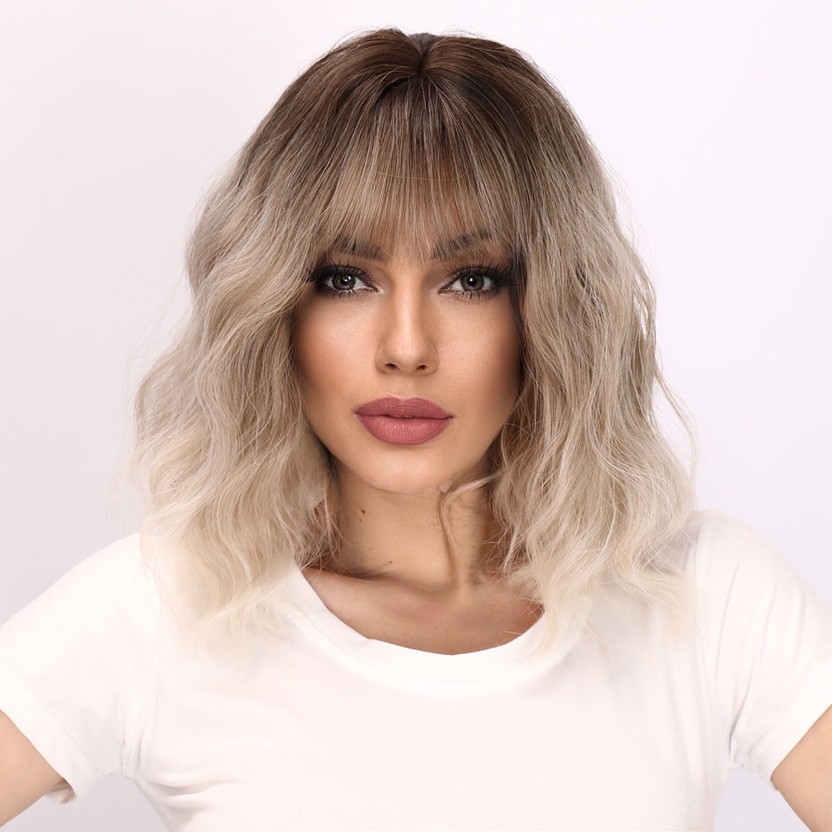 Elise | Blonde and Ombre Gradient Wig | Curly Bob Wig | 14 inch Wig | TM Pop