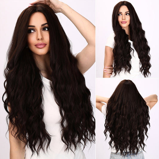 Lilly | Brown Wig | Body Wave Wig | Curly Wig | 32 inch Wig | TM Pop
