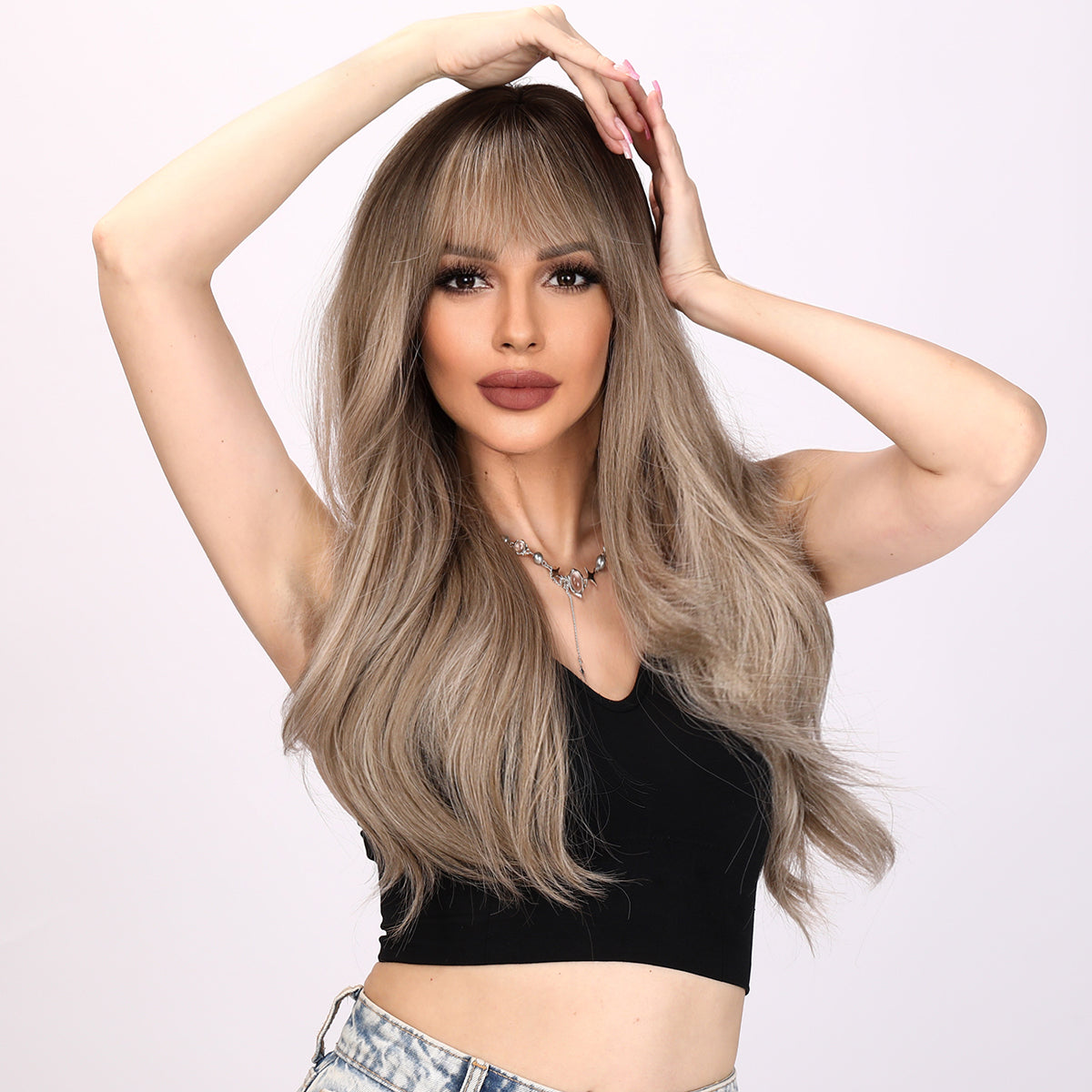 Lila |  Gray and Ombre Gradient Wig | Deep Wave Wig | Curly Wig | 26 inch Wig | TM Pop