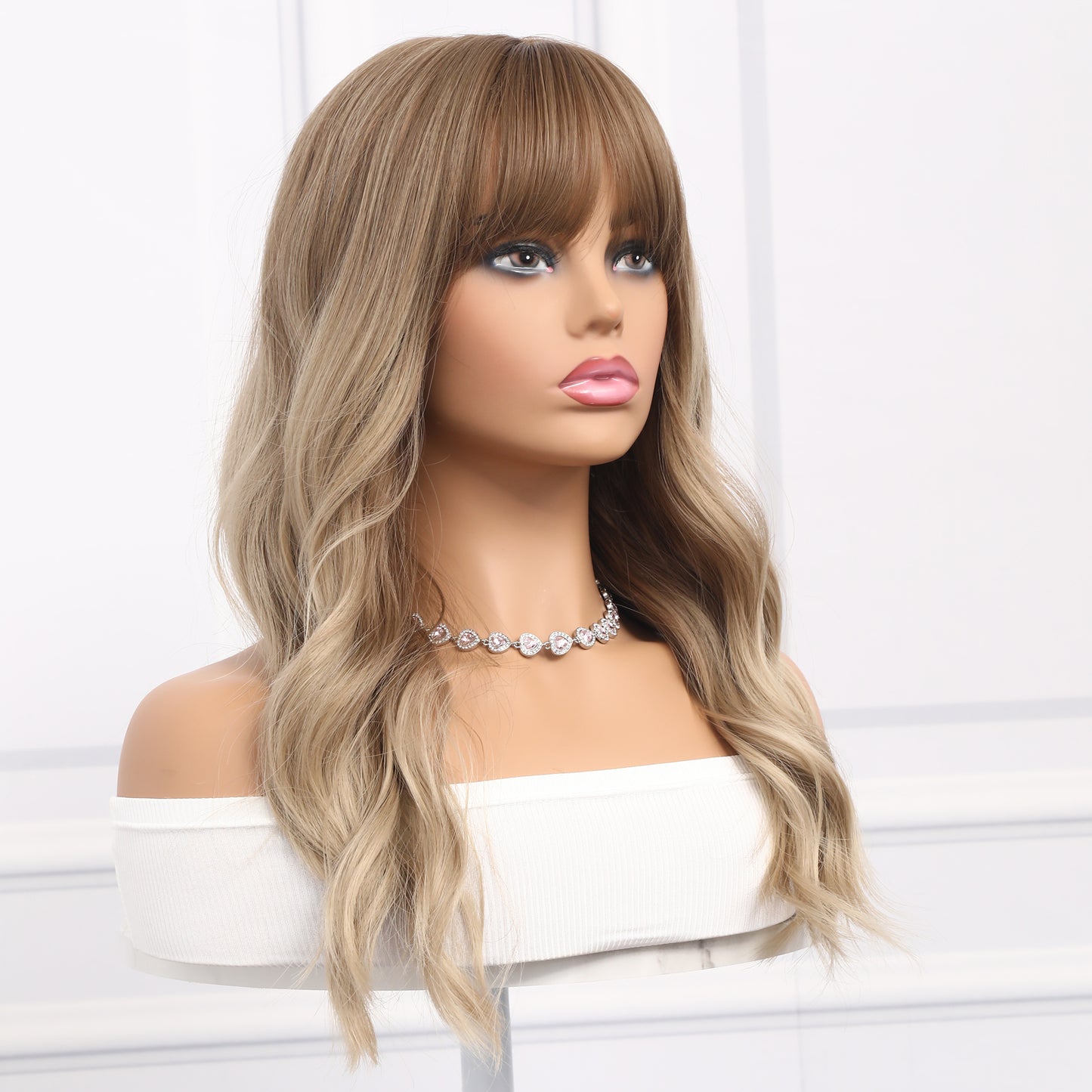 Morgan | White and Gold MIX Wig | Loose Wave Wig | 22 Inch Wig | TM Pop