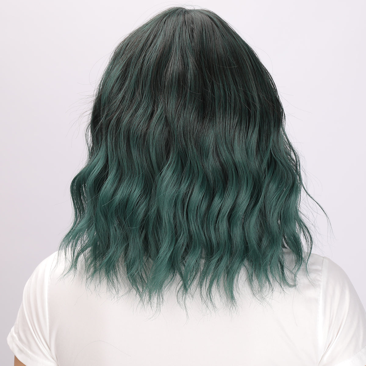 Bella | Dark Green Wig | Short Bob Curly Wig | 16 inch Wig | TM Pop