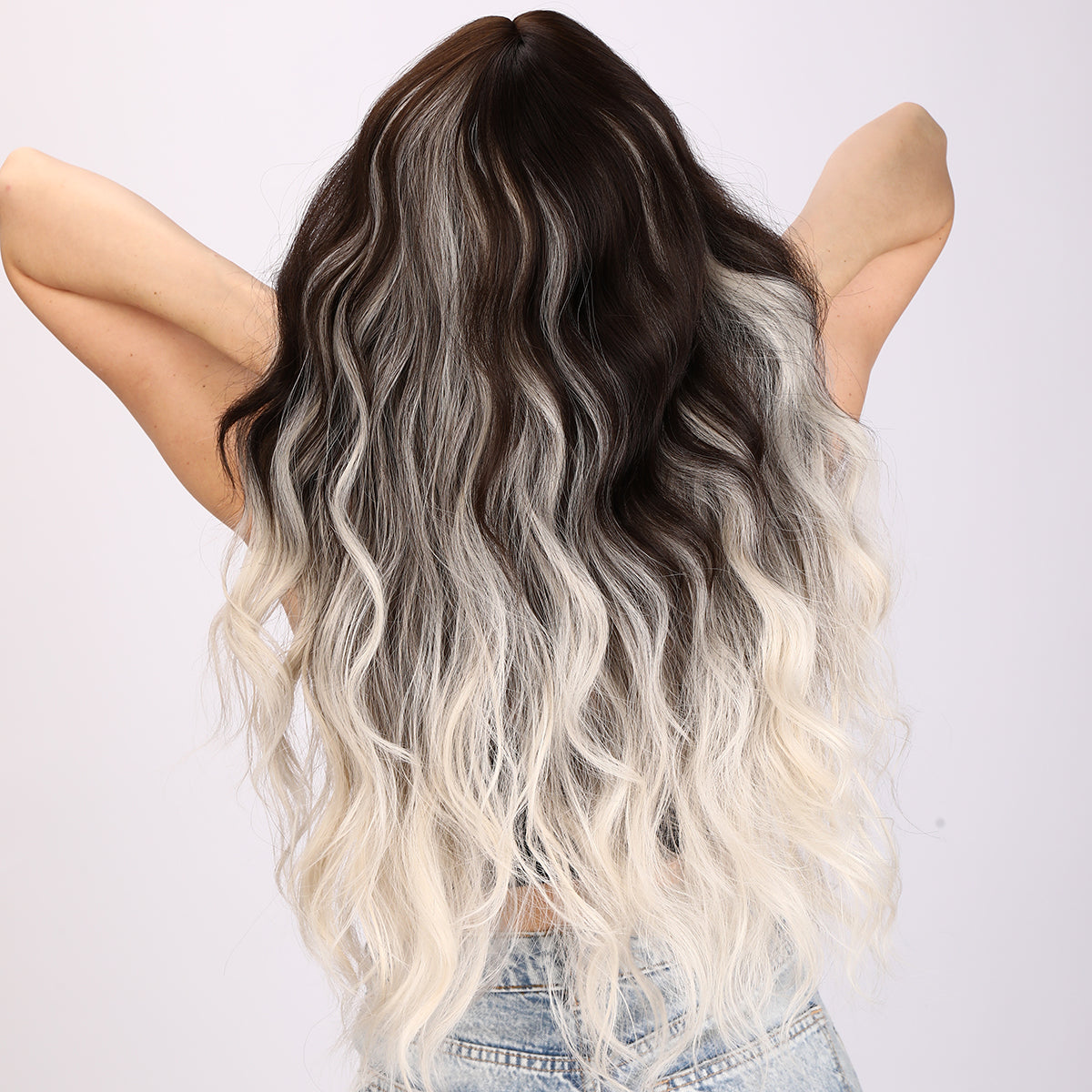 Gia | Dark Brown and Light Blonde Gradient Wig | Body Wave Wig | 30 inch Wig | TM Pop