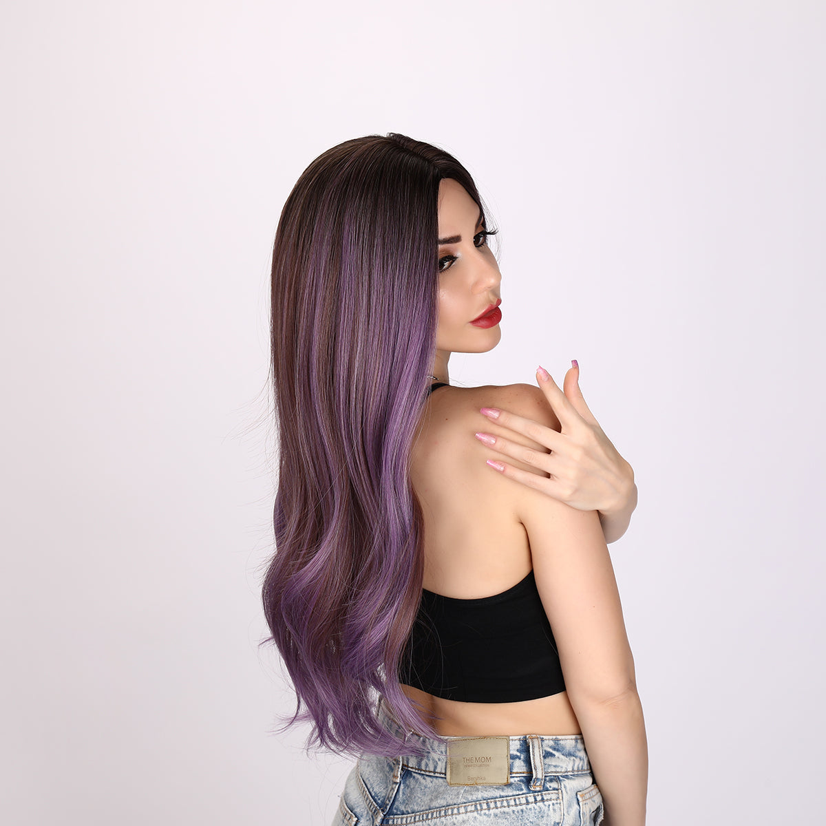 Oakley | Purple and Brown Mixed Wig | Loose Wave Wig | 26 inch Wig | SM8039 | Apn Popinrow