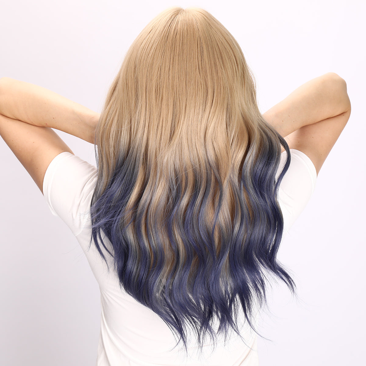 Cataleya | Dark Blue dyed Blonde Wig | | Body Wave Wig | 30 inch Wig | TM Pop