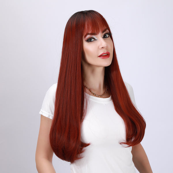 Color: Red gradient wig Style: deep wave wig Length: 22 inch wig