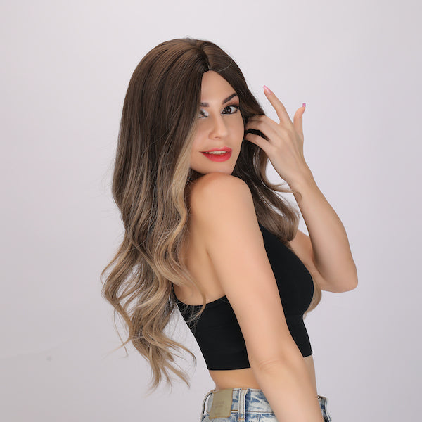Ariel | Blonde and Ombre Wig | Deep Wave Wig | 26 inch Wig | SM458 | Apn Popinrow