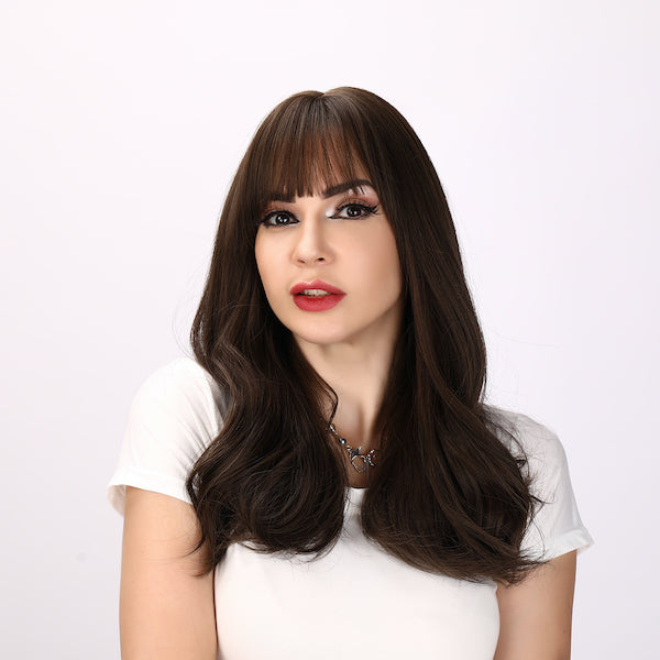 Color: brown wig Style: deep wave wig Length: 20 inch wig