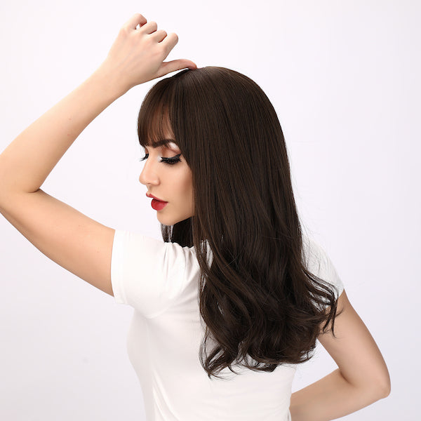 Color: brown wig Style: deep wave wig Length: 20 inch wig