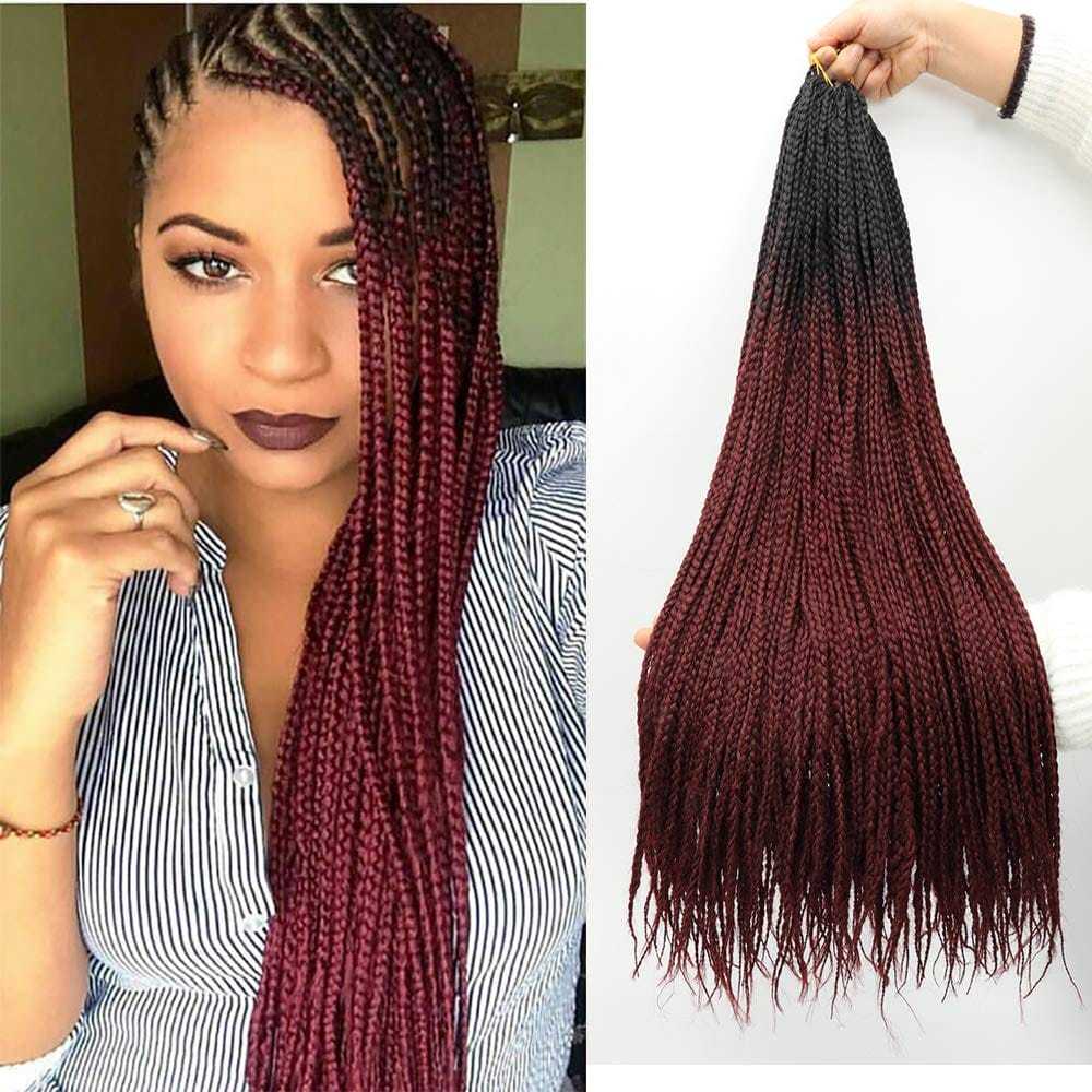 Kennedy | Box Braid | T1B/BURG | 20”(6 pcs) | TM Pop