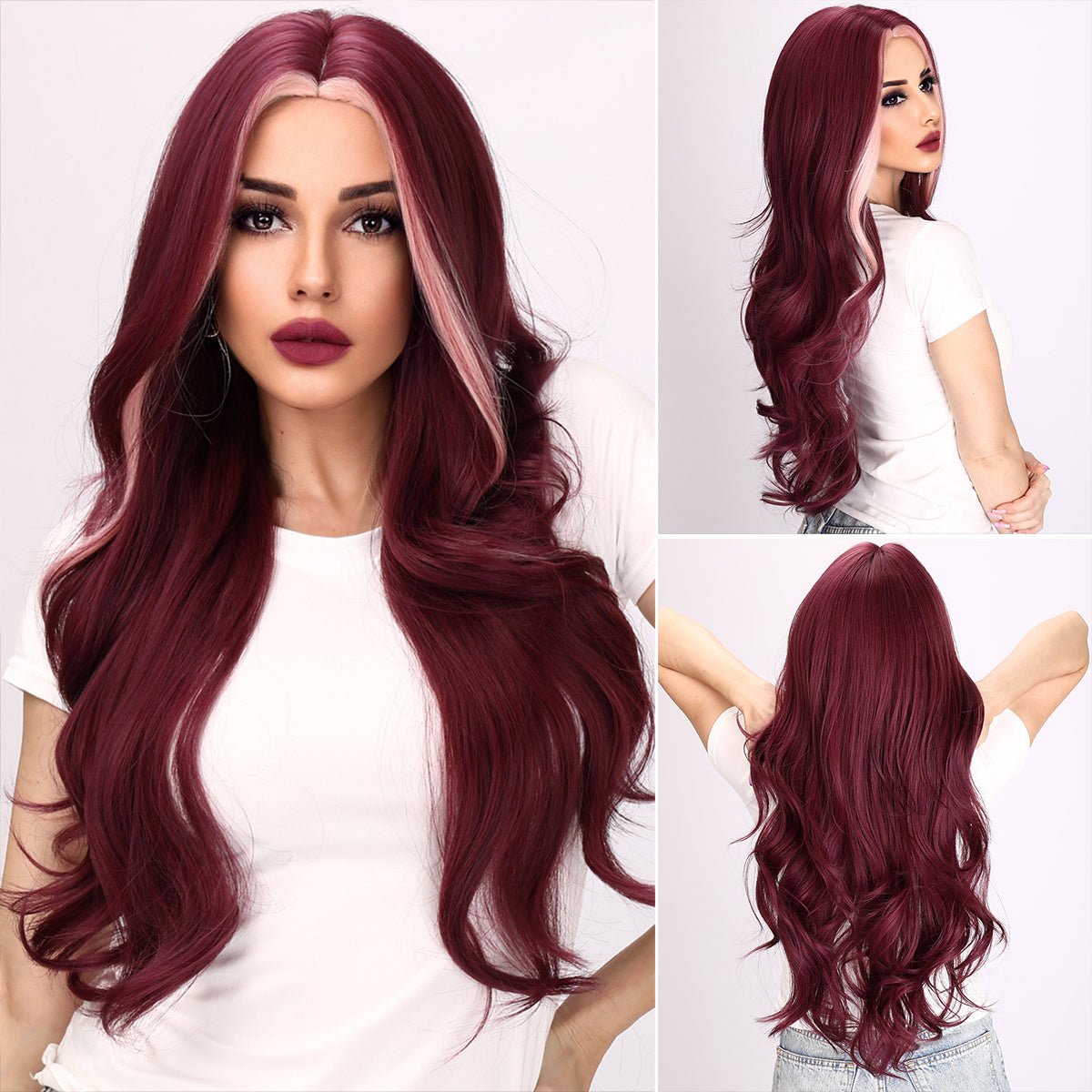 Demi | Wine & Pink Highlight | Costume | Curly Hair | 30 Inches | SM6967 | Apn Popinrow