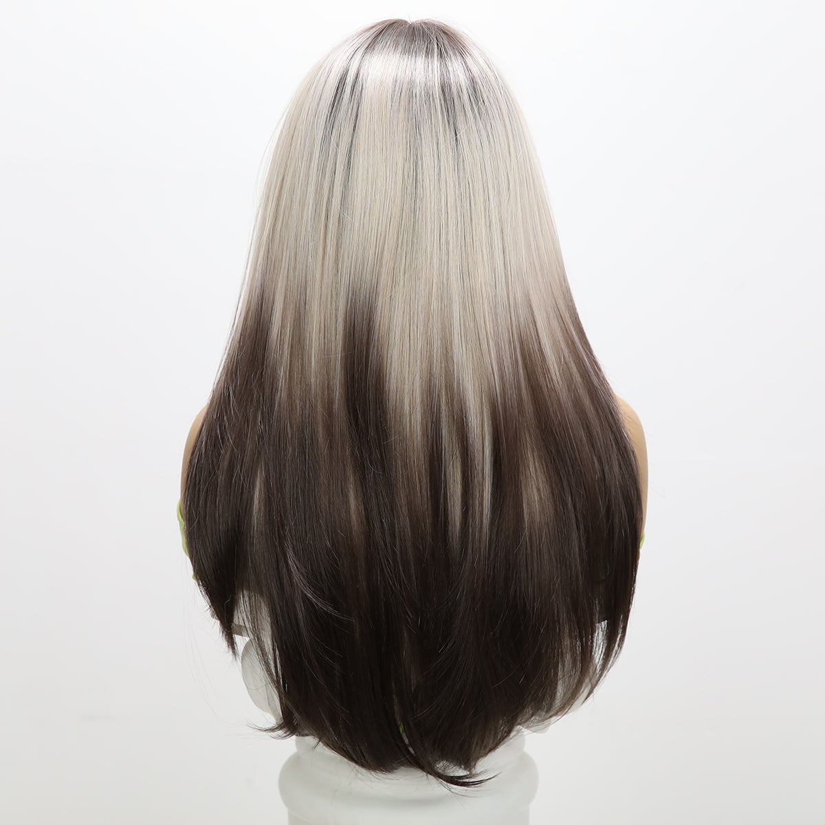 Aitana | Grey Dark Brown Gradient | Straight | T-Part 13*5*1 Lace Front | 28 Inches | SM9217 | Apn Popinrow