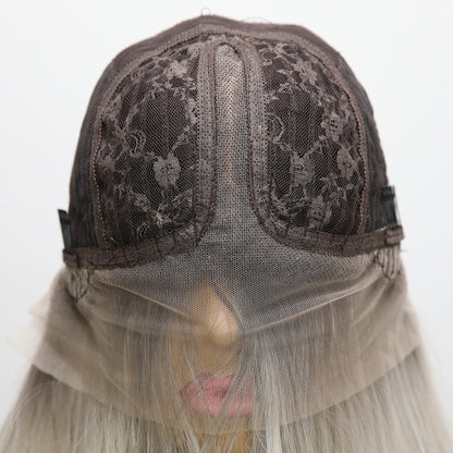 Aitana | Grey Dark Brown Gradient | Straight | T-Part 13*5*1 Lace Front | 28 Inches | SM9217 | Apn Popinrow