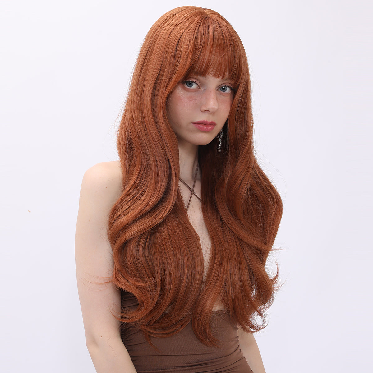 Kate | Orange | Curly Hair Wig | 28 inch | SM228 | Apn Popinrow