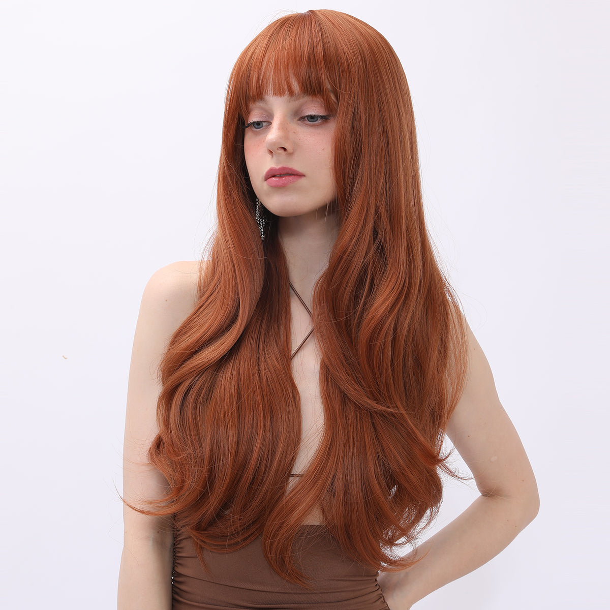 Kate | Orange | Curly Hair Wig | 28 inch | SM228 | Apn Popinrow