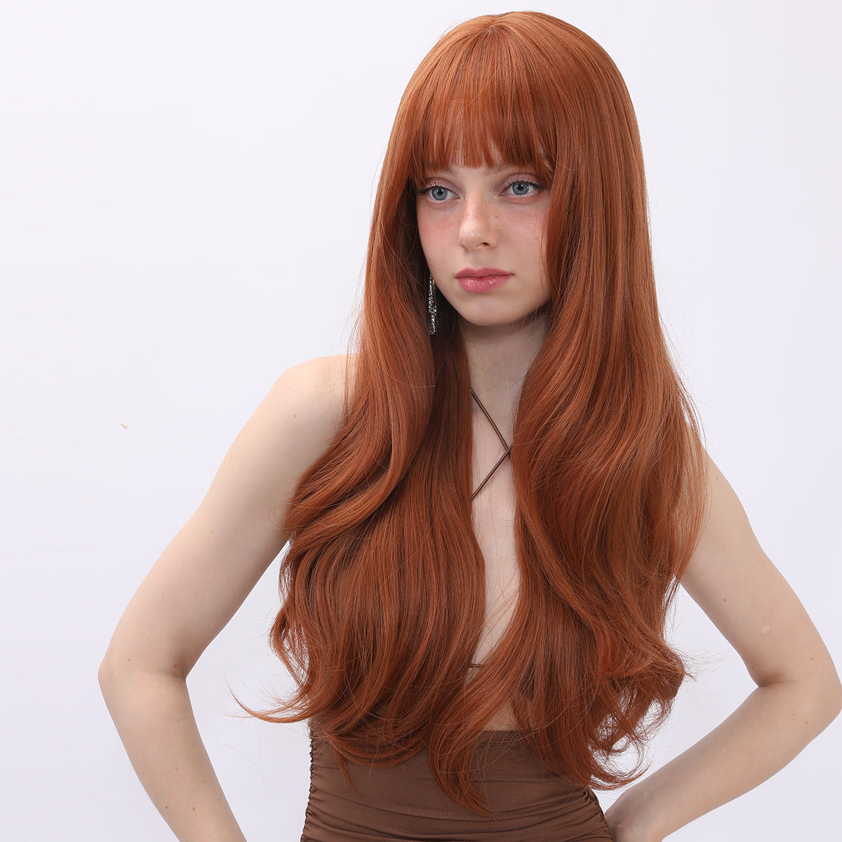 Kate | Orange | Curly Hair Wig | 28 inch | SM228 | Apn Popinrow